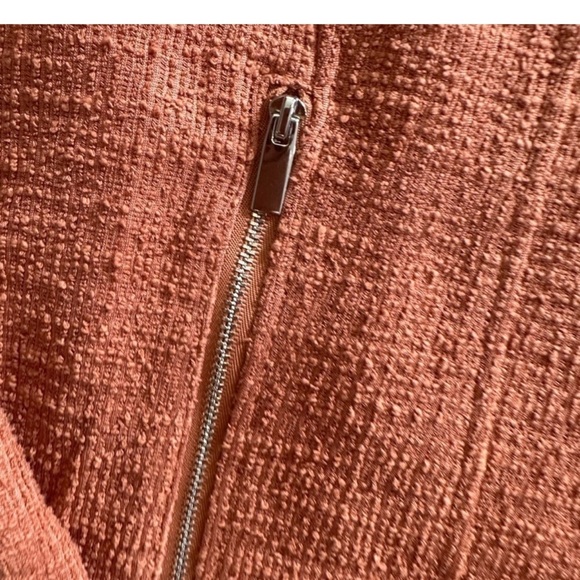 Nine West Women’s Burnt Orange Moto Jacket Textured.size Medium EUC - Picture 3 of 7